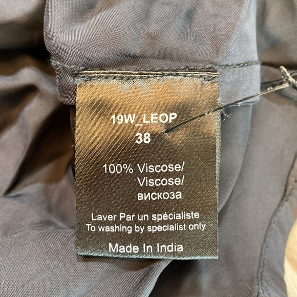 MES Demoiselles Black V Neck Leop Slip Tank Top sz 38 - Picture 8 of 9